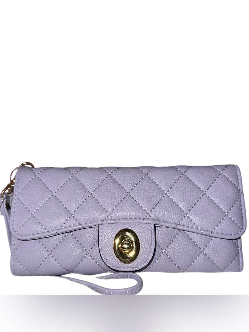 Boutique Lilac Tri-fold Quilted Vegan Leather Wallet - NWTpo